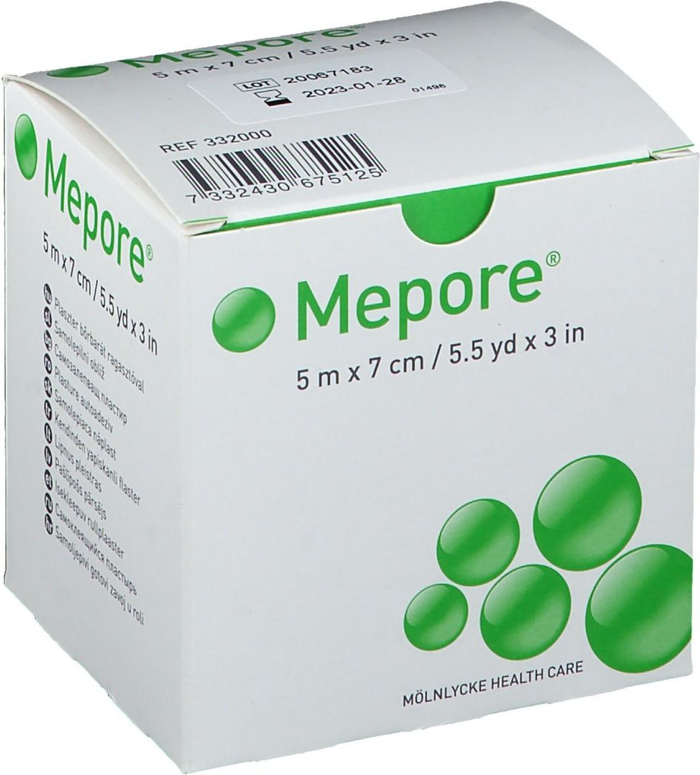 Mepore Wundverband unsteril 7 cmx5 m 1 St Pflaster