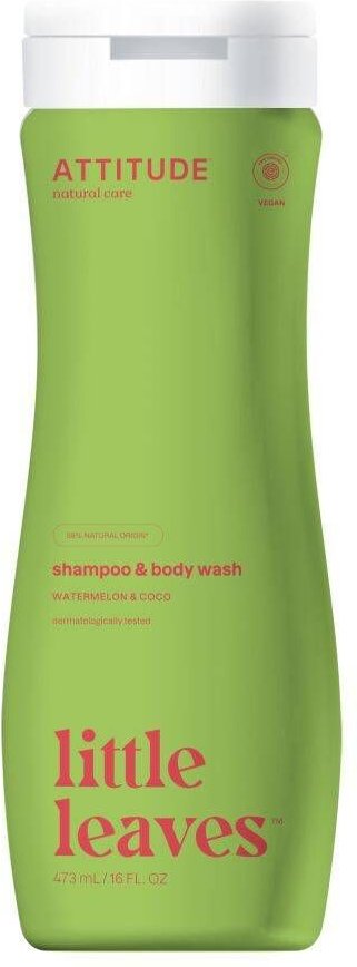 Attitude Little Leaves 2-in-1 Shampoo & Body Wash Watermeloen Kokos 473 ml Waschgel