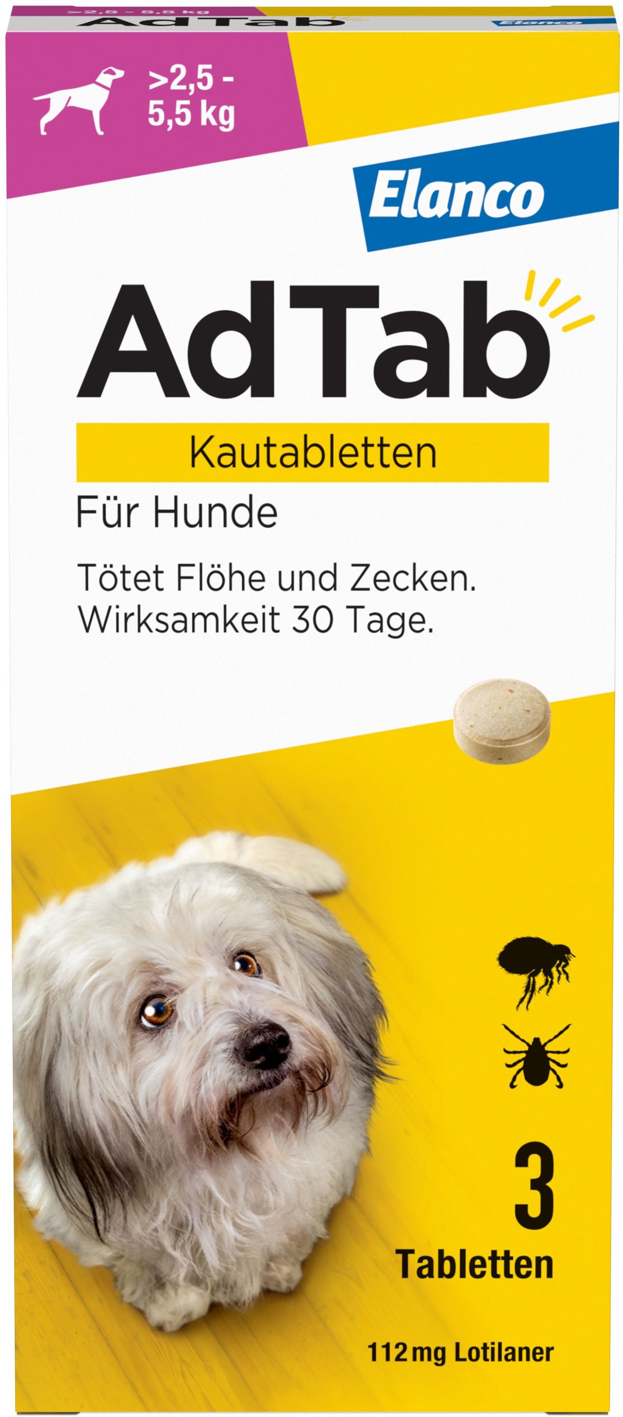 Thumbnail - Adtab 112 mg Kautabletten für Hunde >2,5—5,5 kg 3 St