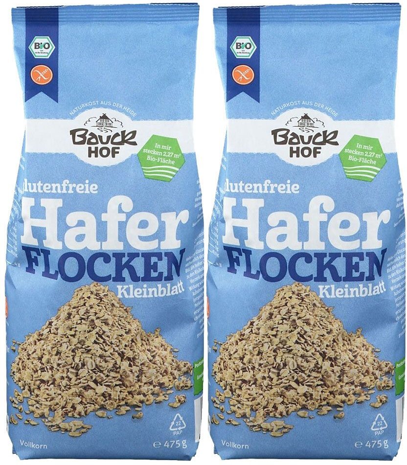 Bauckhof Bio Glutenfreie Haferflocken Kleinblatt 2x475 g Müsli