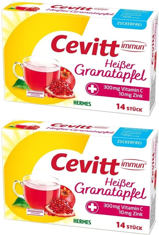 Cevitt immun heißer Granatapfel zuckerfrei Gran. 2x 2x14 St Granulat