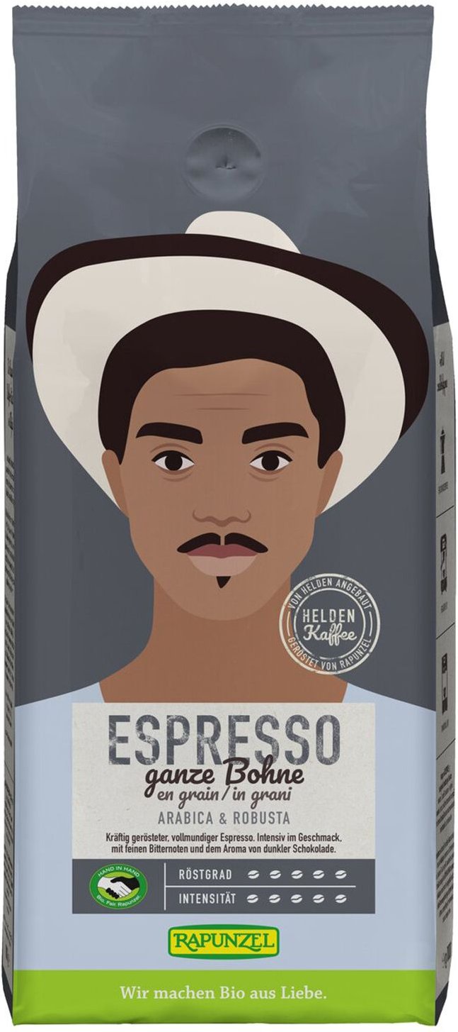 Heldenkaffee Espresso, ganze Bohne Bio 1000 g Bohnen