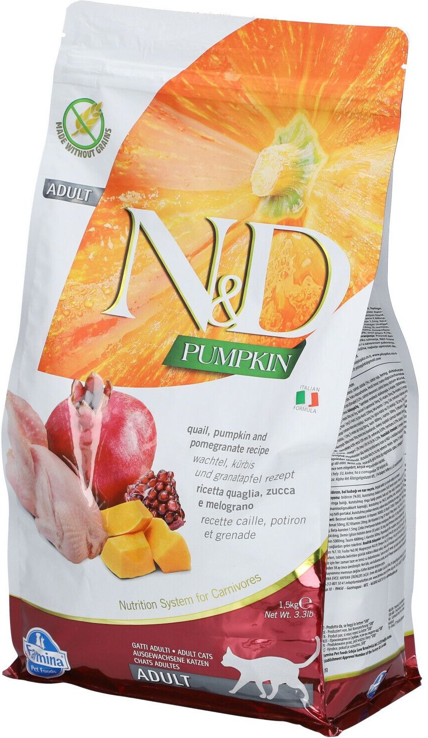 N&D P FEL Quail AD 1,5Kg 1500 g Pellets