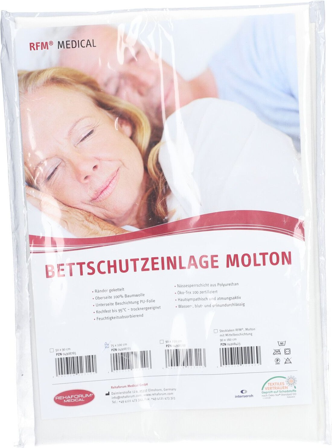 Betteinlage Molton/PVC 70x100 cm 1 St