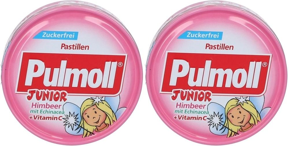 2x Pulmoll Junior Himbeere m.Echinacea+Vit.C zf Bon. 2x50 g Bonbons