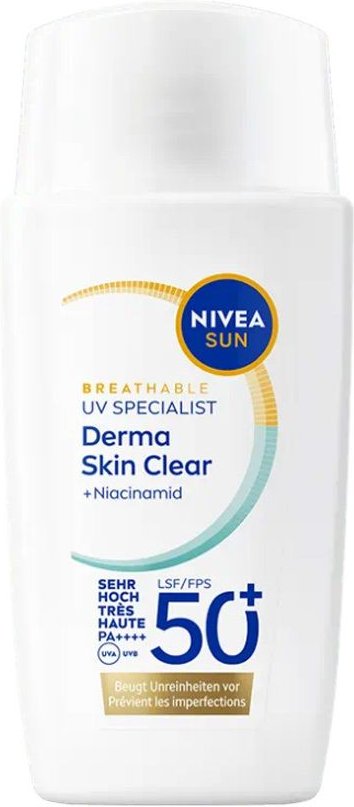 Nivea SUN Gesicht Derma Skin Clear Fluid LSF 50+ 40 ml Sonnenschutzcreme