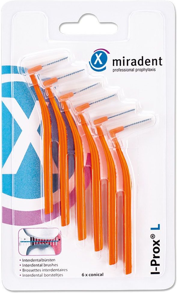 Miradent Interdentalbürste I-Prox L 0,8 mm orange
