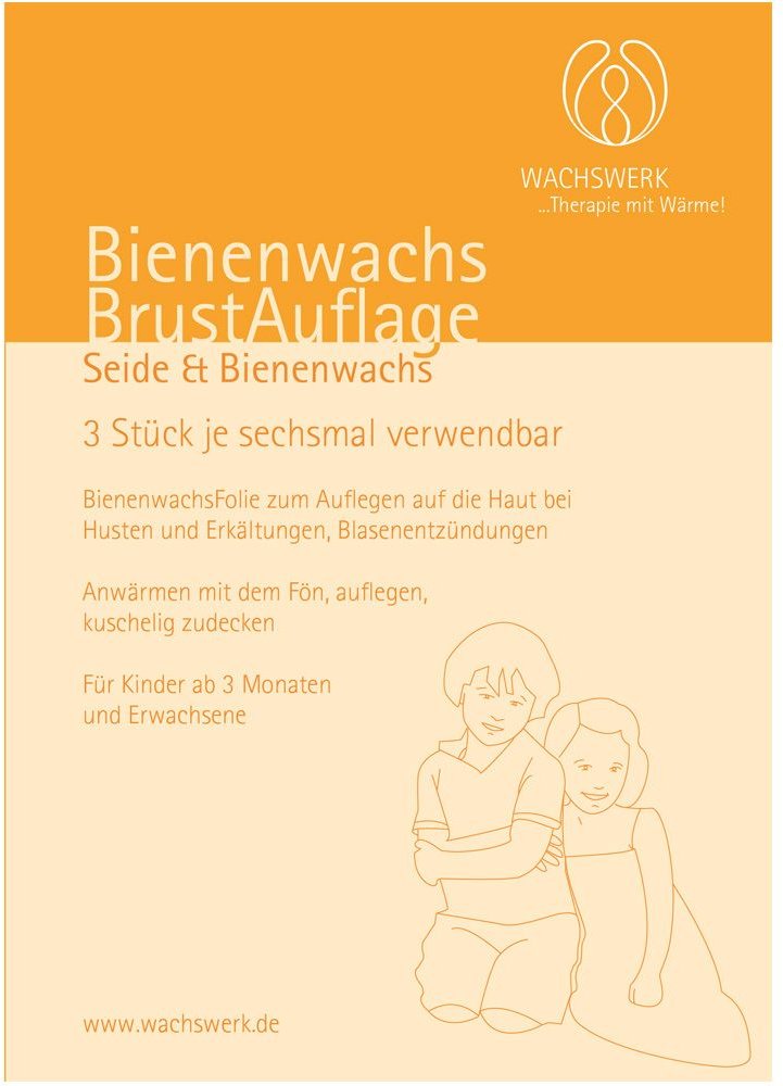 Bienenwachs Brustauflage Scha/Woll/Vlies 3 St Folie