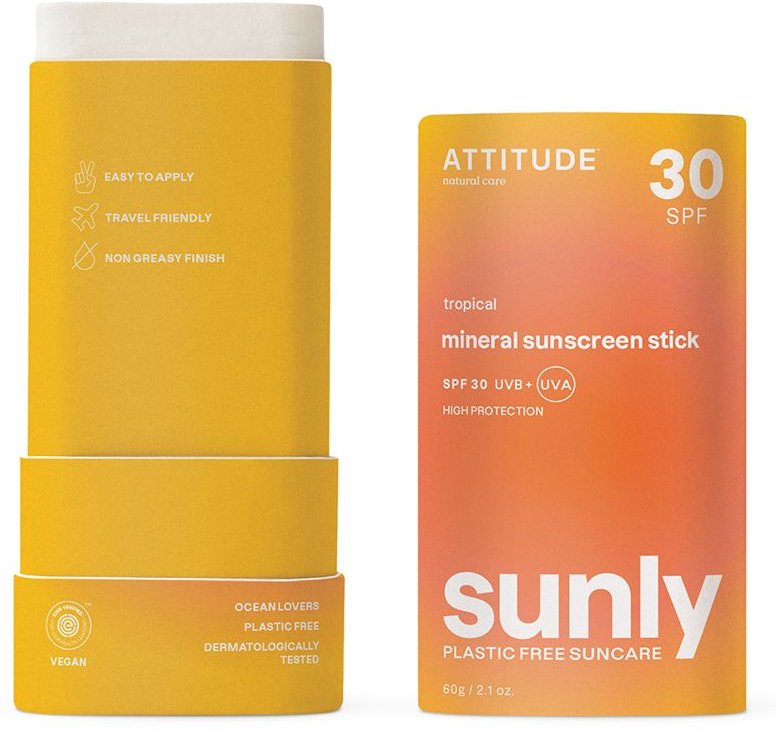 Attitude Sunly Tropical Zonnecreme Zonder Parfum Spf30 60 g Sonnenschutzcreme