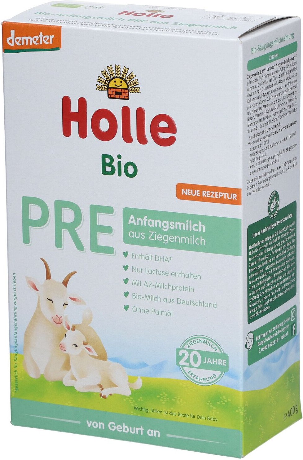 Holle Bio Anfangsmilch PRE aus Ziegenmilch Pulver 400 g