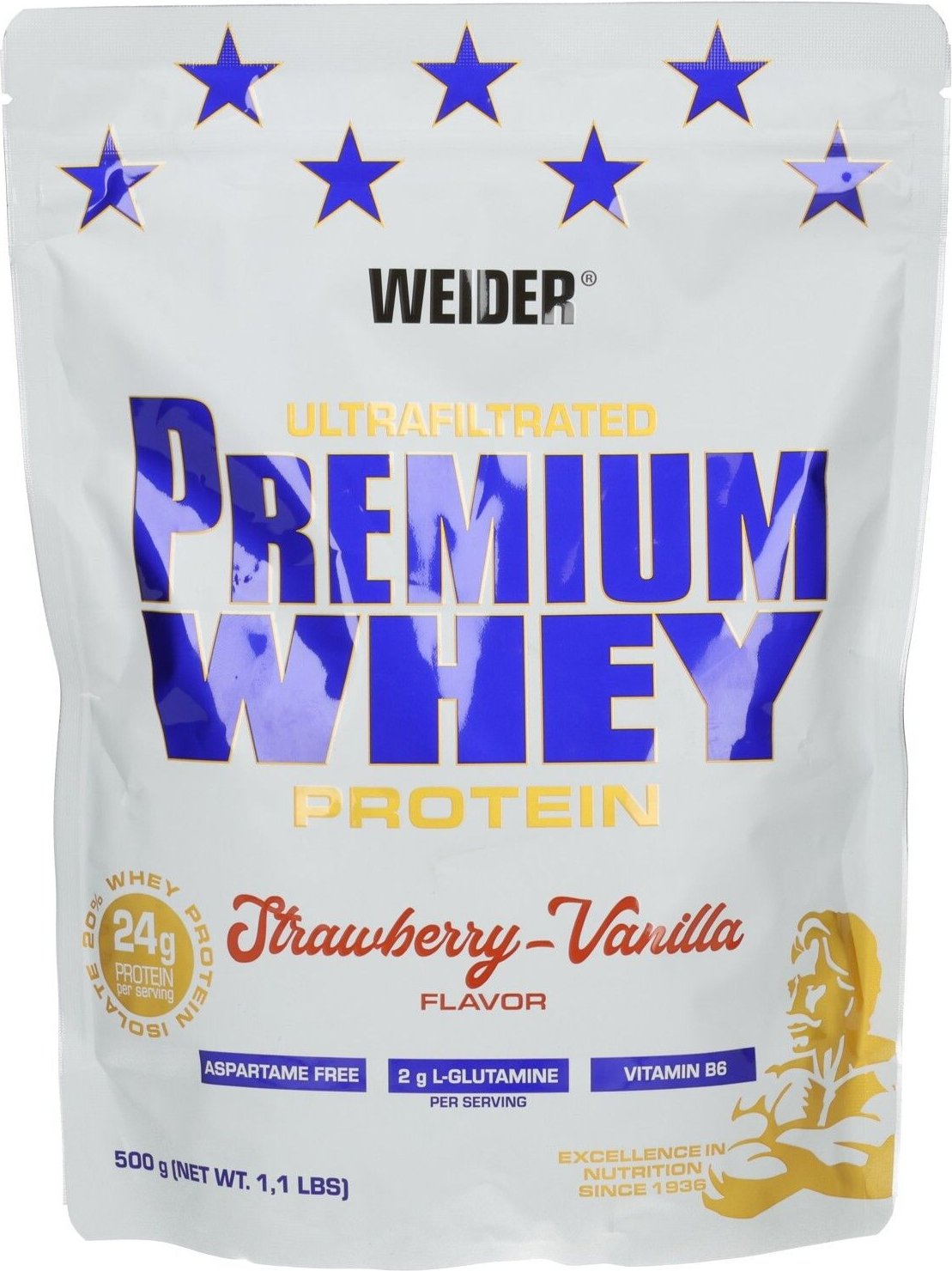 Weider Premium Whey, Erdbeere-Vanille, Pulver 500 g Puder