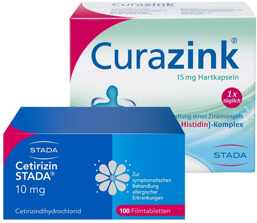 Thumbnail - Cetirizin Stada 10 mg Filmtabletten + Curazink Hartkapseln 1 St Set