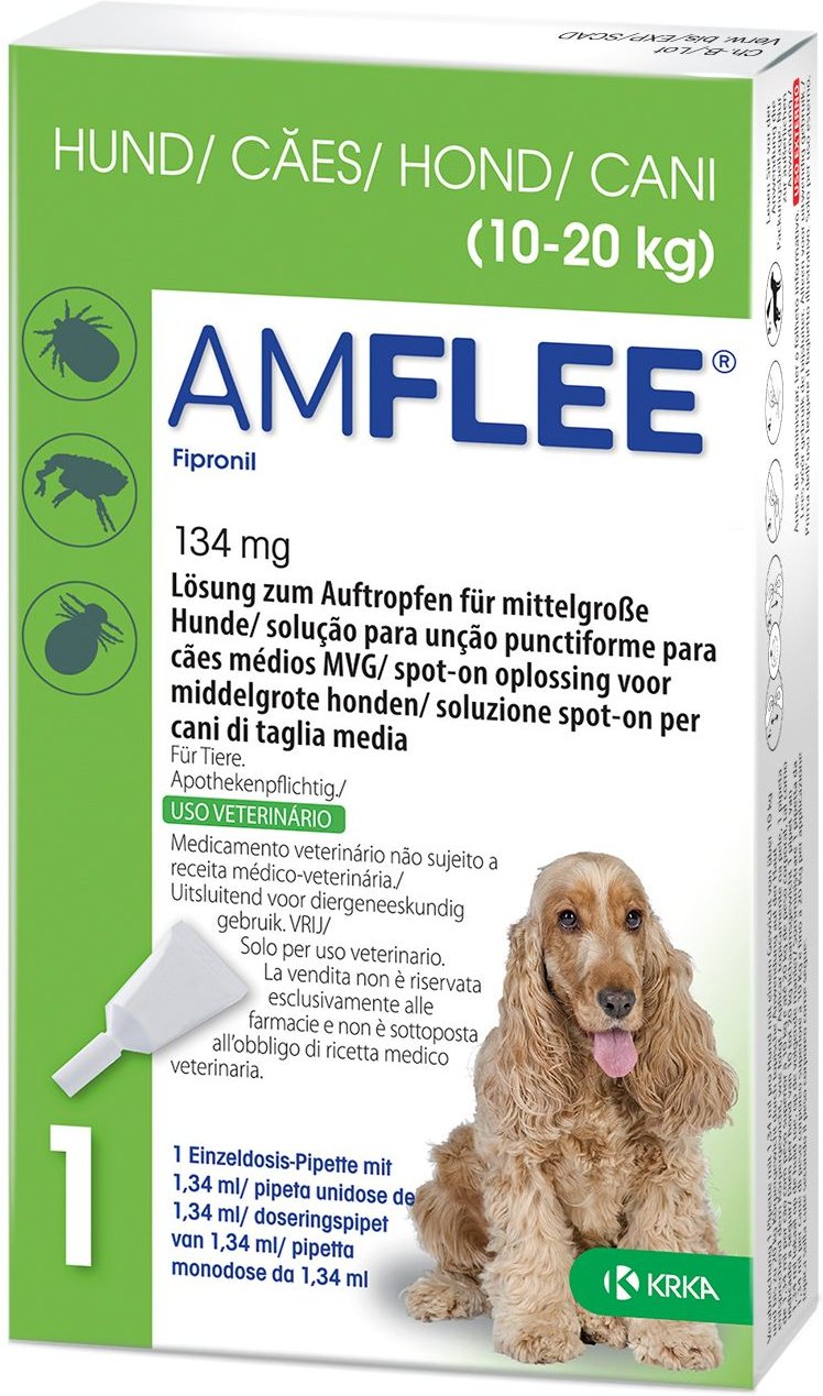 Amflee 134 mg Spot-On Lösung für mittelgroße Hunde