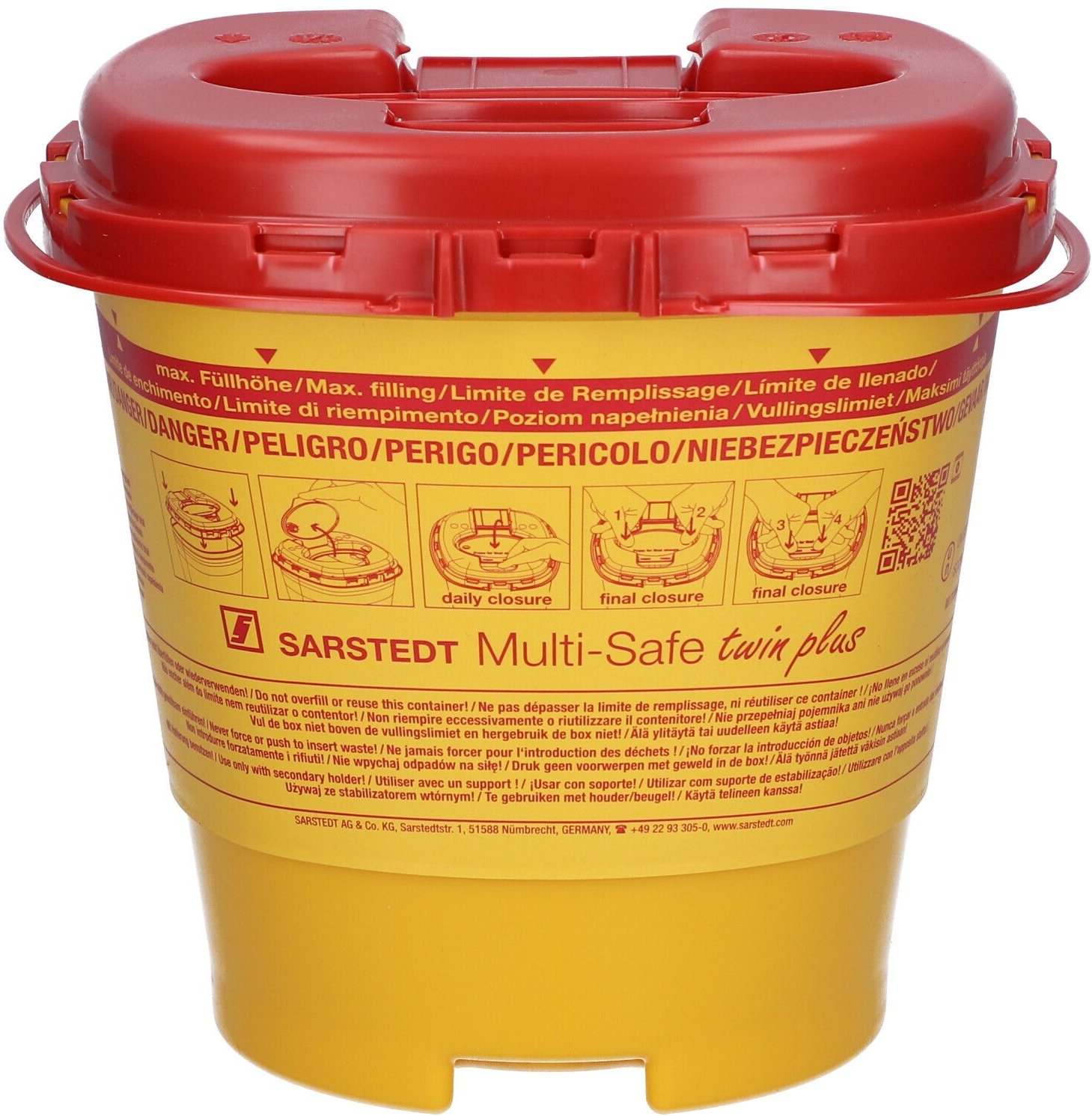 Kanülensammler 2 l eckig gelb 1 St Box