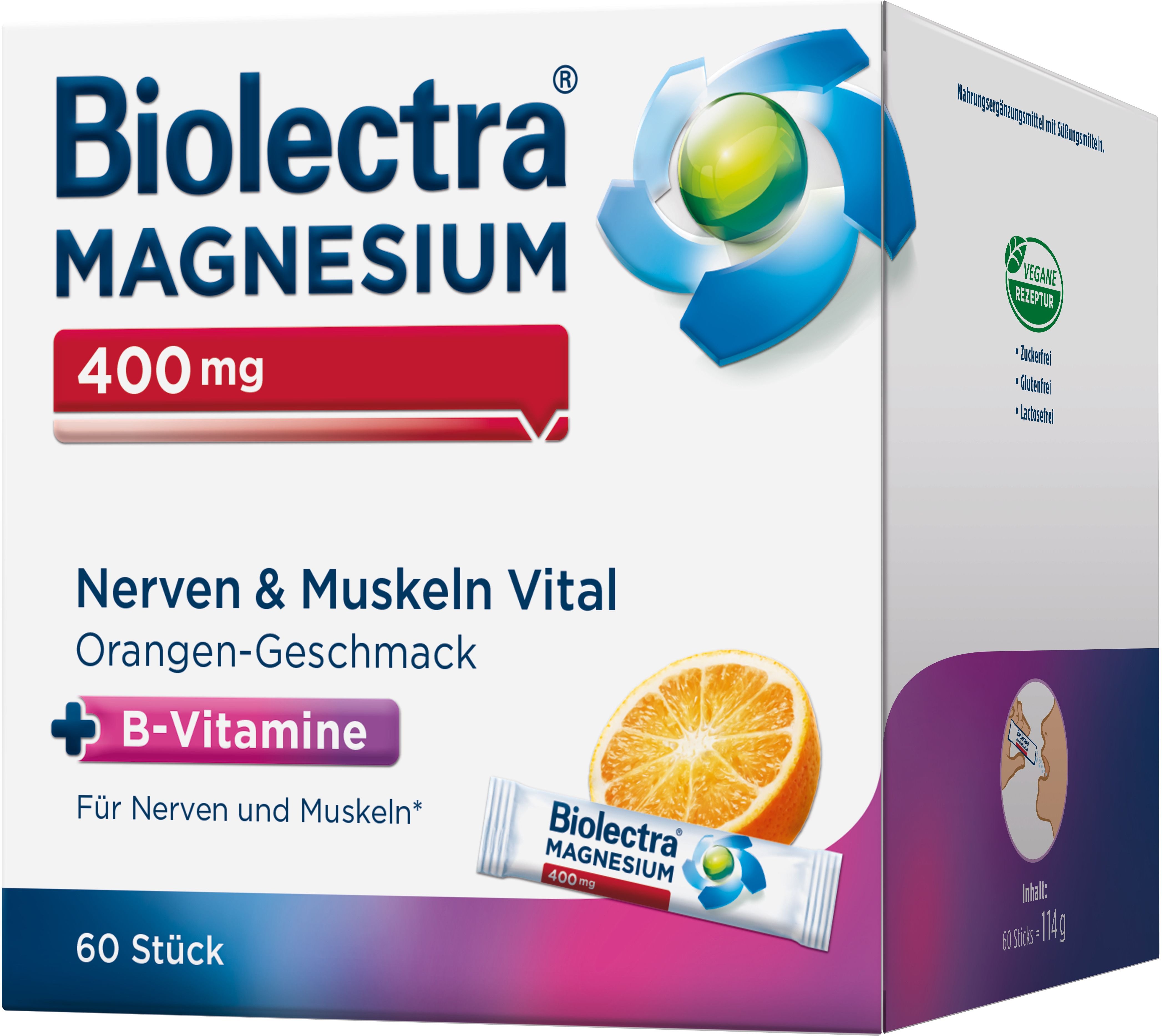 Biolectra Magnesium 400 mg Nerven & Muskeln Vital 60 St Pellets