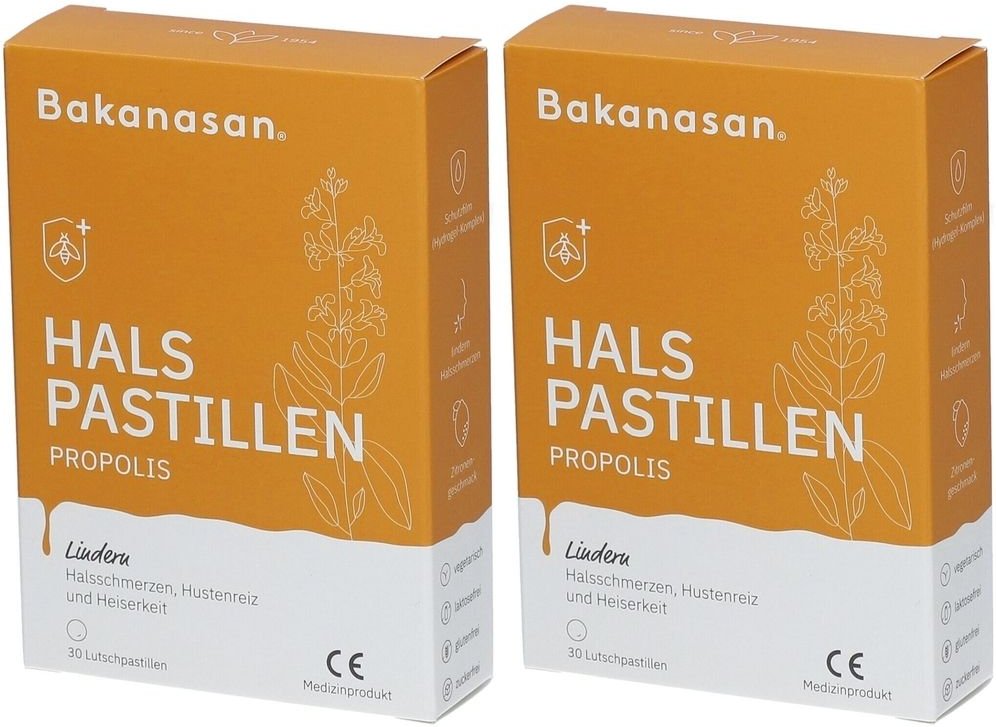 Bakanasan Halspastillen Propolis 2x 2x30 St Lutschpastillen