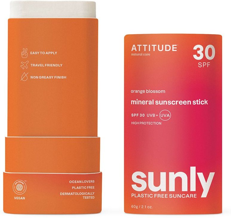 Attitude Sunly Orange Blossom Zonnecreme Zonder Parfum Spf30 60 g Sonnenschutzcreme