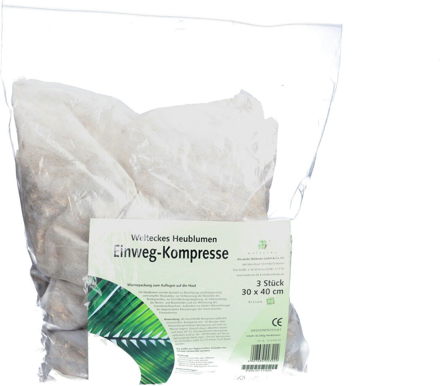 Heublumen EINWEG-Kompresse 30x40 cm 3 St Kompressen