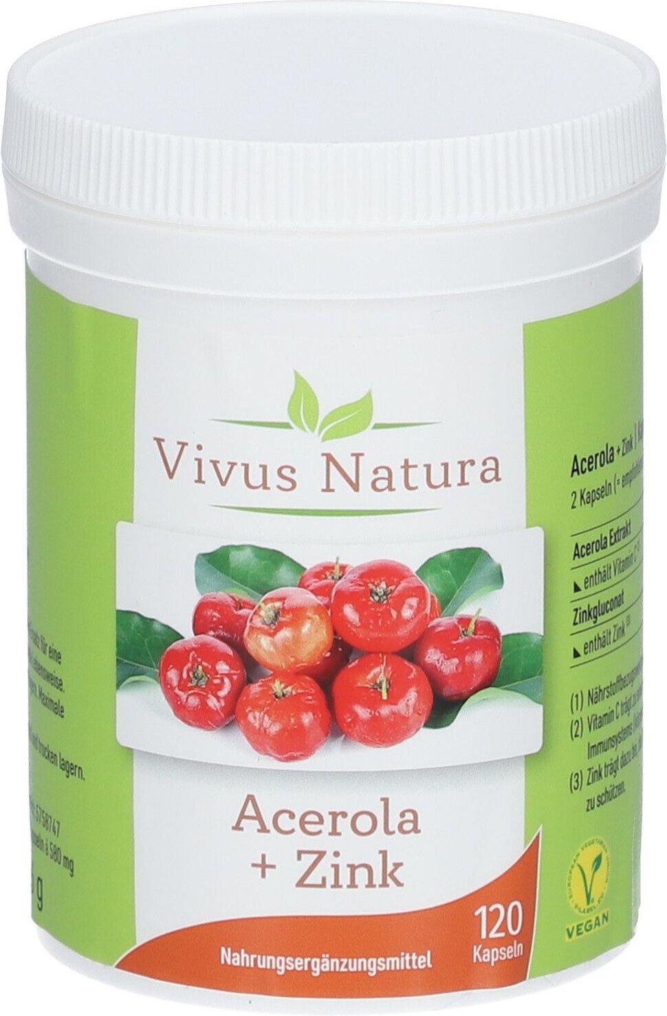 Acerola VIT C+Zink KPS Vivus 120 St Kapseln