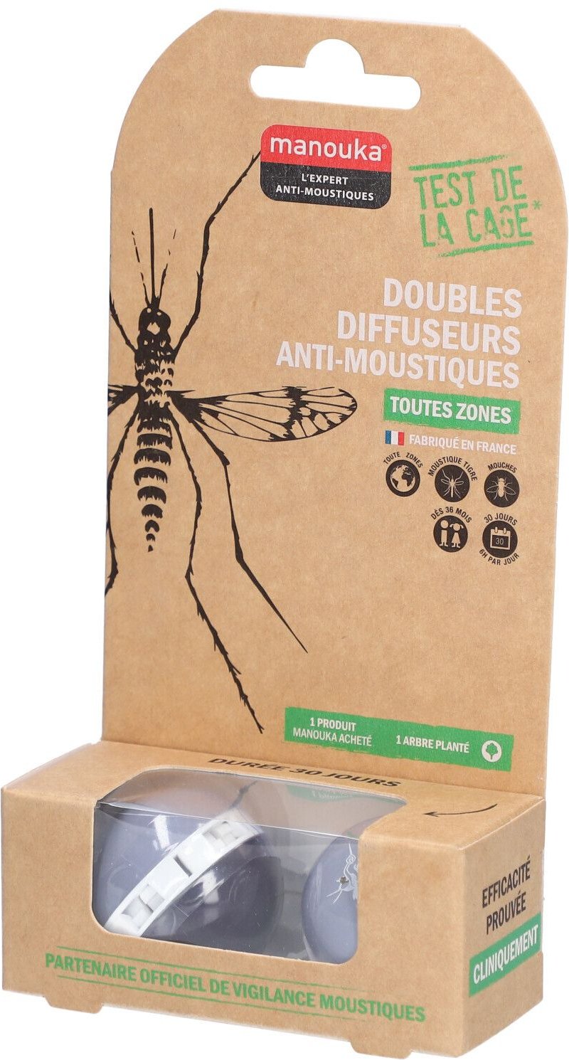 Mückenschutz Double Diffusor schwarz Manouka 1 St Armband