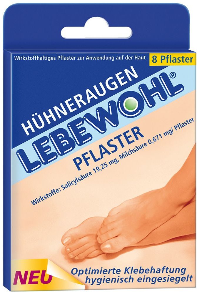 Lebewohl Hühneraugen Pflaster