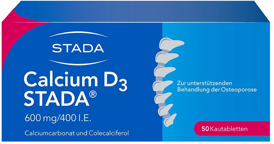 Calcium D3 Stada 600 mg/400 I.e. Kautabletten 50 St
