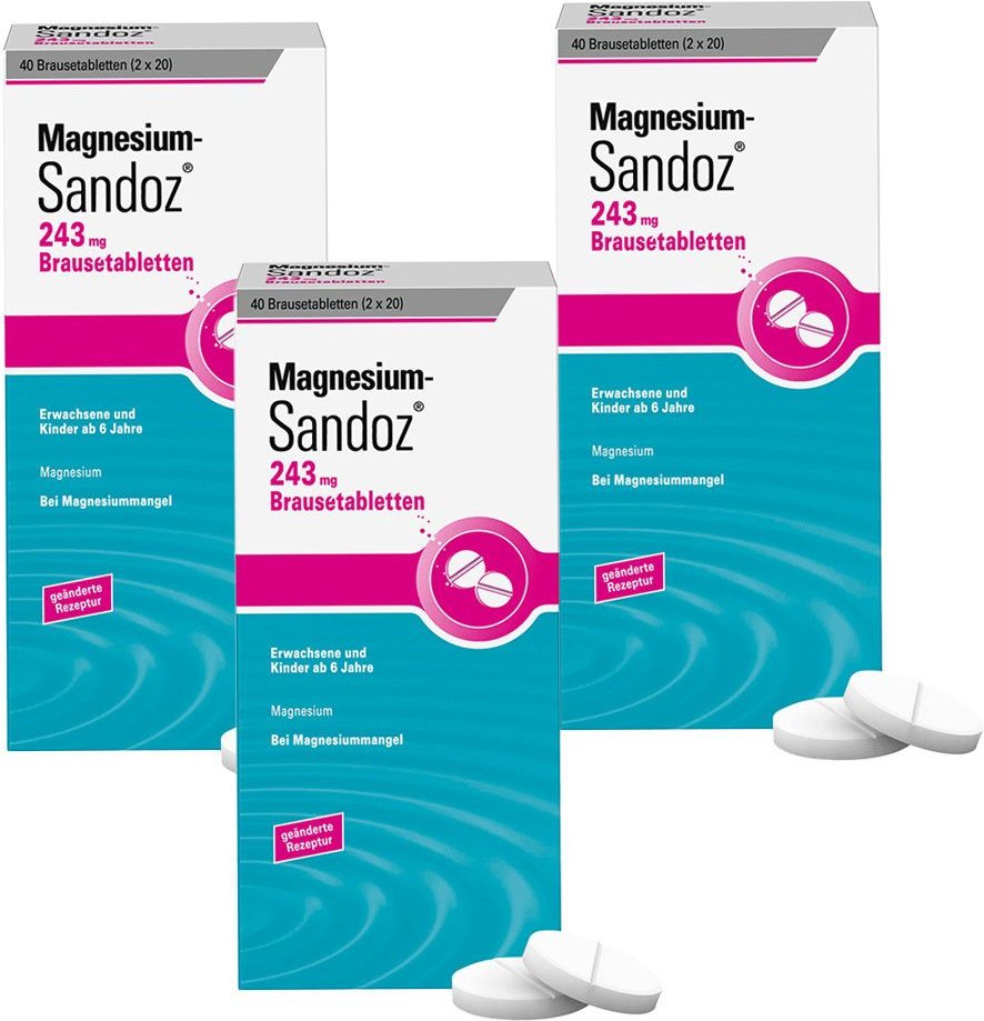 Magnesium-Sandoz 243Mg 3er-Pack 3x40 St Brausetabletten