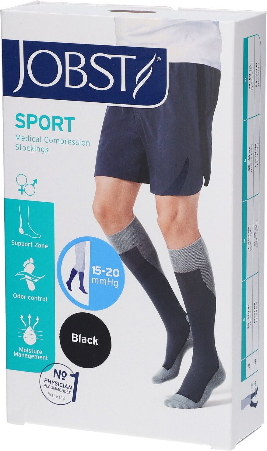 Jobst Sport Compressiekousen 15-20 AD Zwart Medium 7528971 1 St Strümpfe