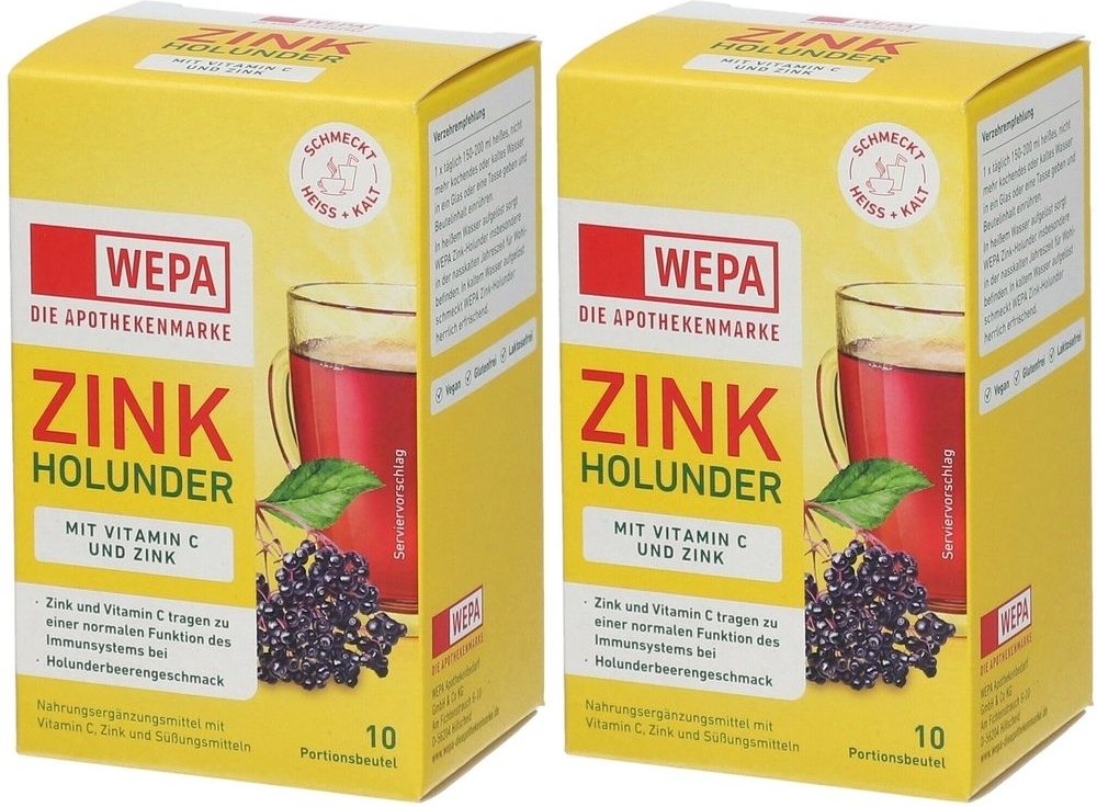 Wepa Zink Holunder+Vit.C+Zink Pulver 2x 2x10x10 g
