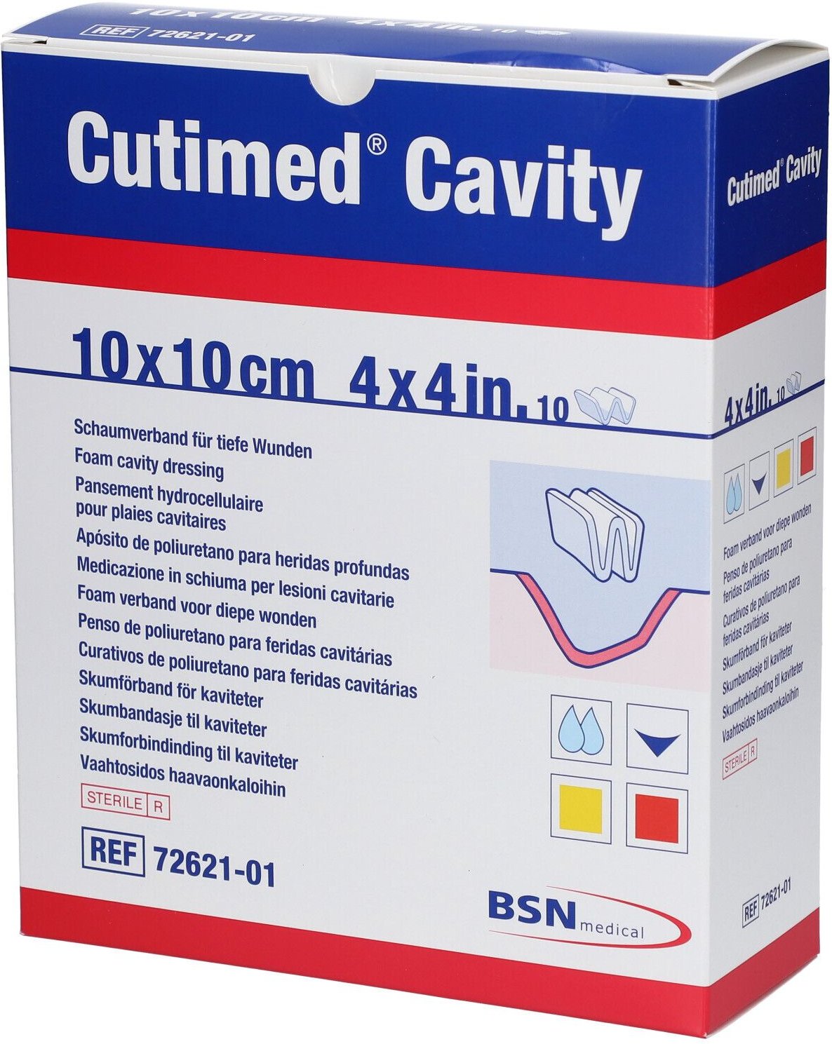 Cutimed Cavity Schaumverb.10x10 cm nicht haftend 10 St Kompressen