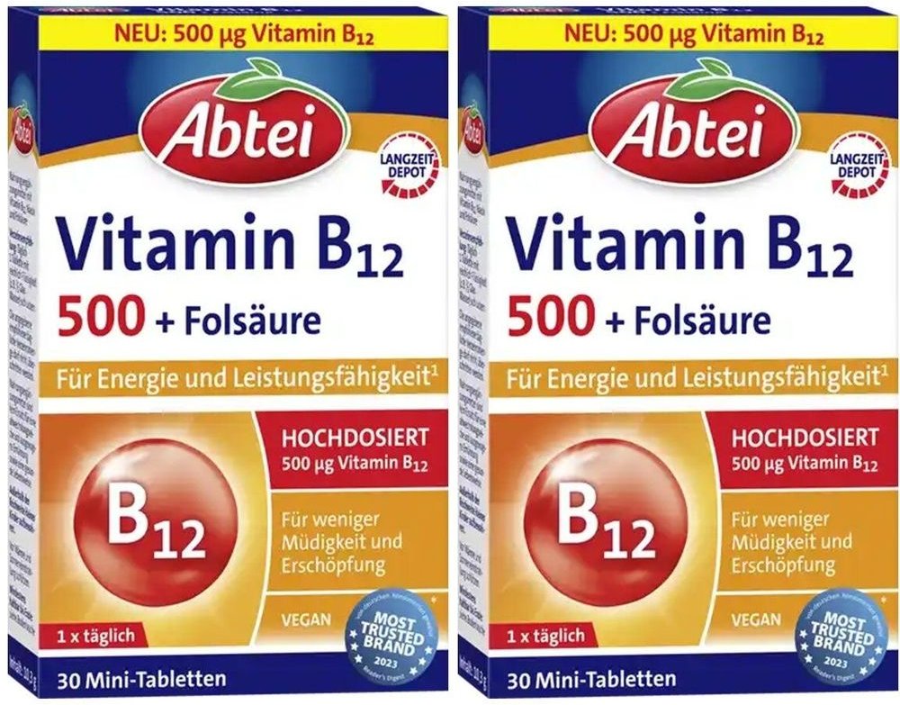 Abtei Vitamin B12 500 Plus Tabletten 2x 2x30 St