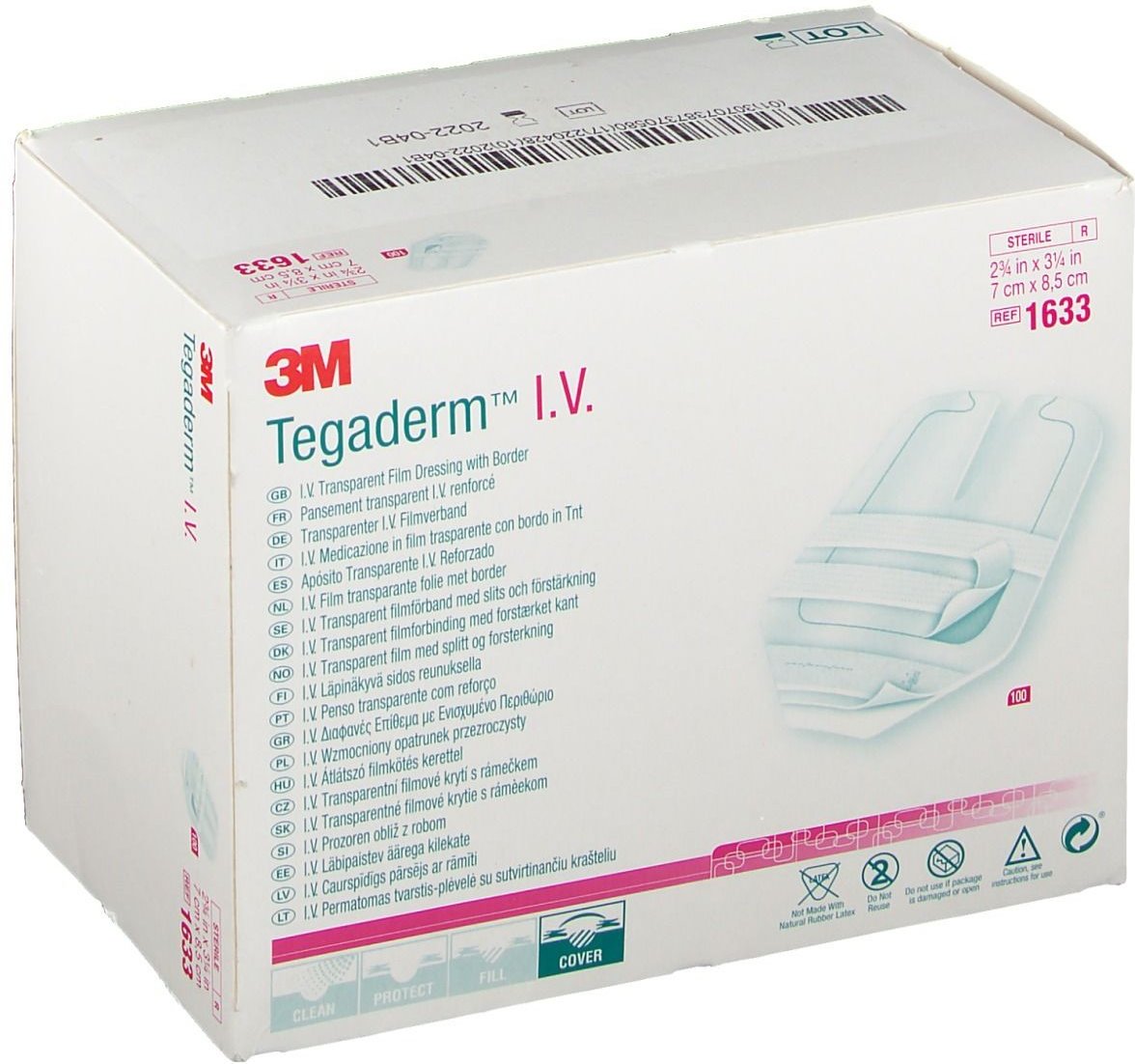 Tegaderm I.v. Kan.-u.Kath.Fix.7x8,5cm tran.1633 100 St Verband