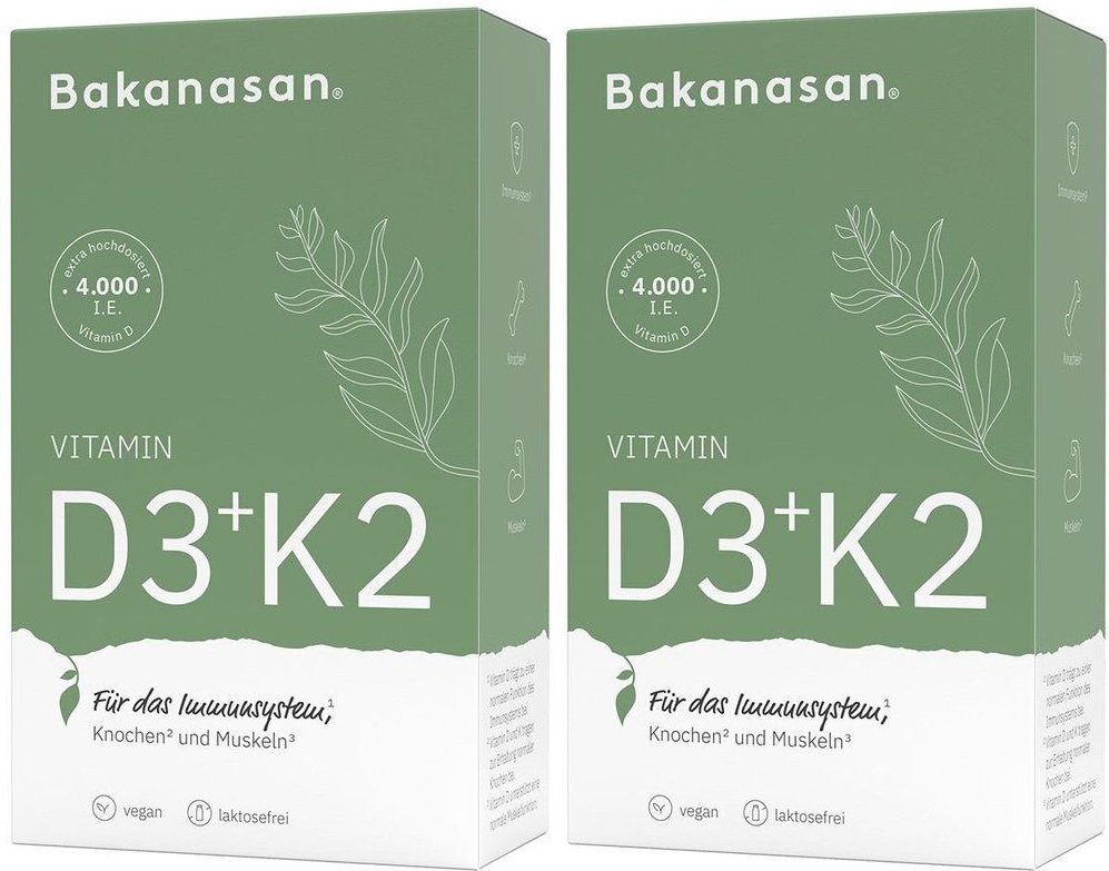 Bakanasan Vitamin D3+K2 Kapseln 2x 2x60 St