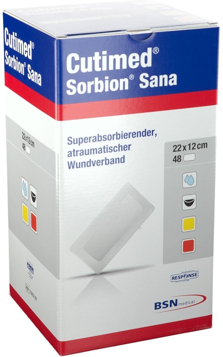 Cutimed Sorbion Sana Wundauflage 12x22 cm 48 St Pflaster