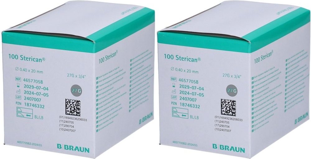 Sterican Einm 27G 20Mm x2 2x100 St Kanüle