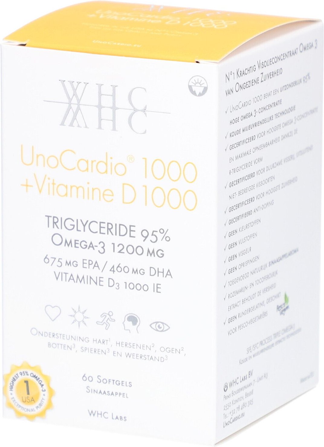 Nutrogenics WHC Unocardio 1000 + Vit D3 ok Nlfrendees 60 St Kapseln
