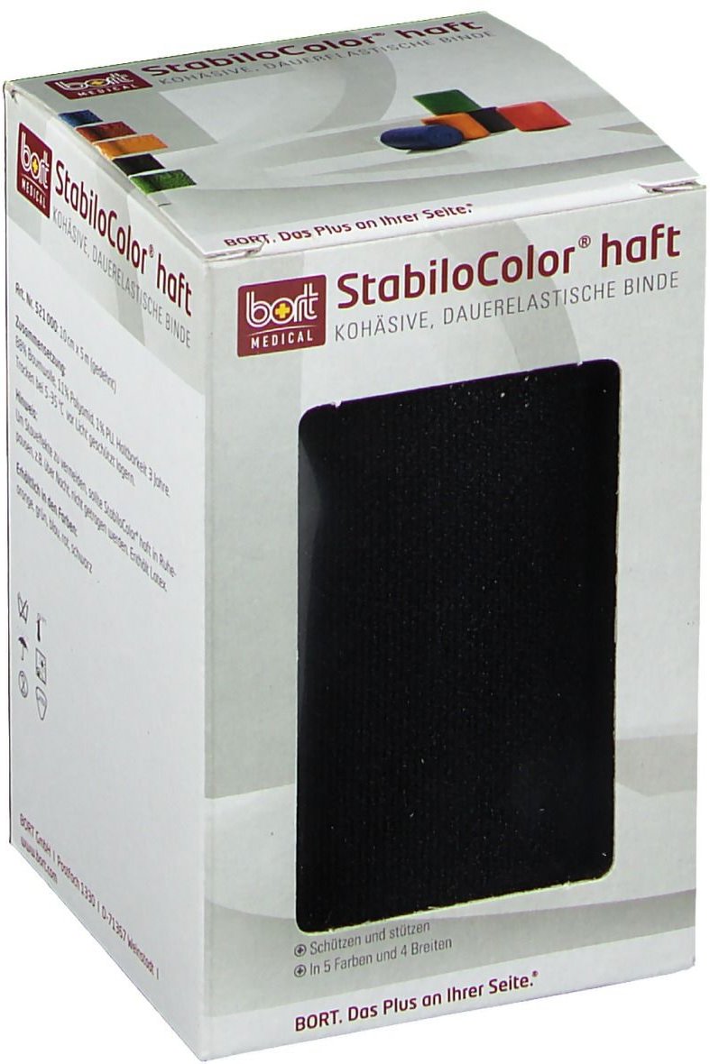 Bort StabiloColor haft Binde 10 cm schwarz 1 St Binden