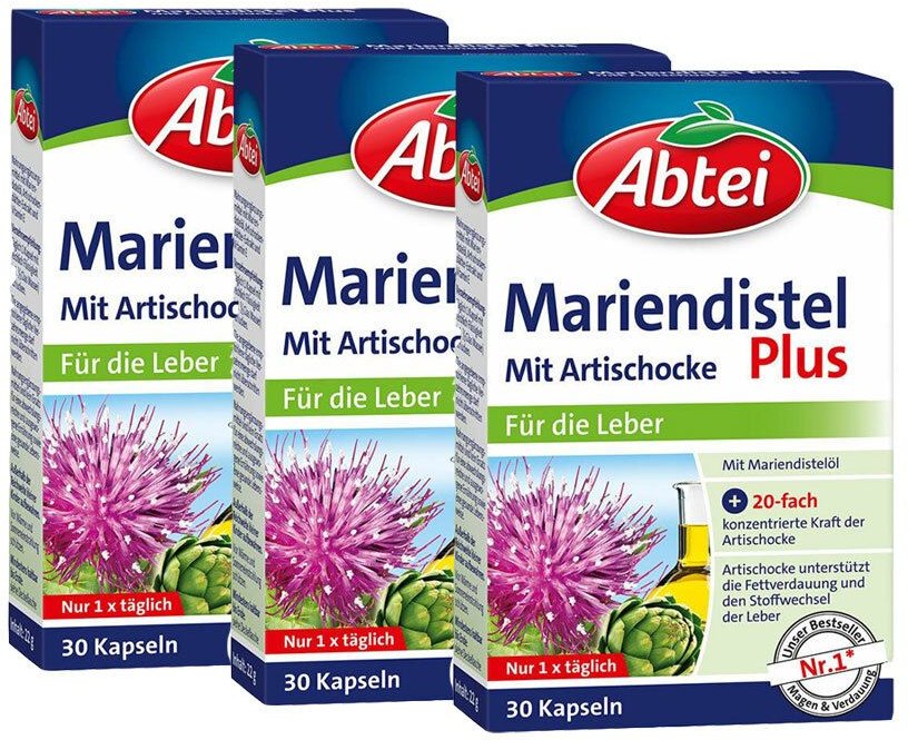 Abtei Mariendistel Plus Kaps.m.Artischocke TF 3er-Pack 3x30 St Kapseln