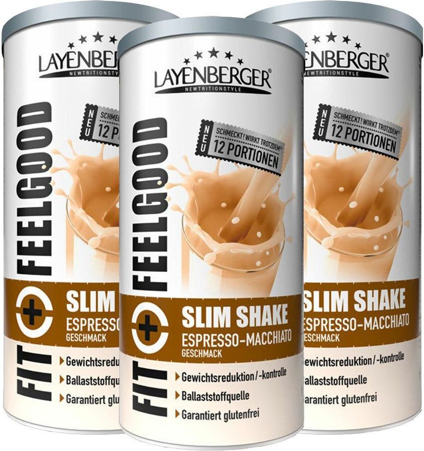 3x Layenberger Fit+Feelgood Slim Shake Espresso Macchiato 3x396 g Pulver