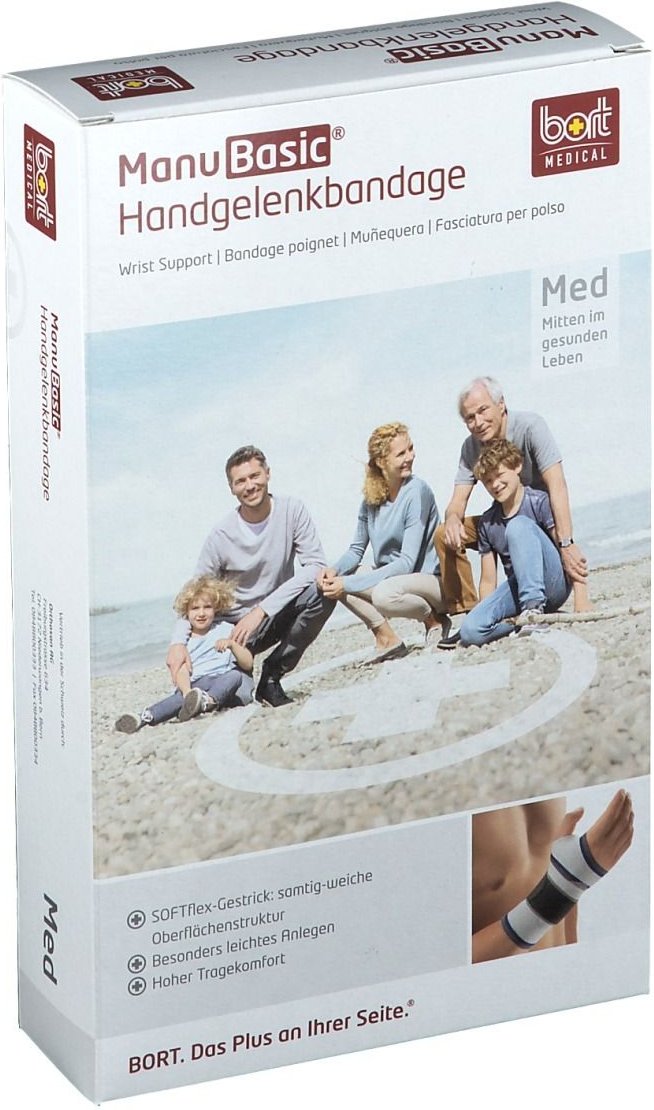 Thumbnail - Bort ManuBasic Bandage links M silber 1 St Bandage(s)