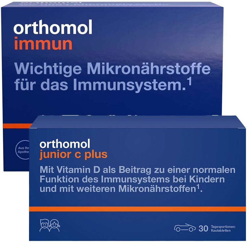 Orthomol Immun Granulat Beutel & Junior C plus Kautabl. Mandarine/Orange 1 St Set