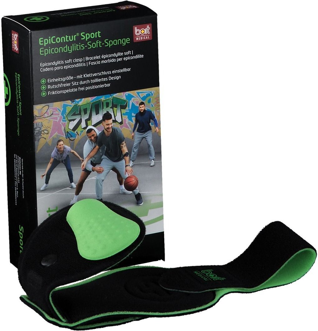 Bort EpiContur Sport Epicon.Soft-Spange schw./grün 1 St Bandage(s)