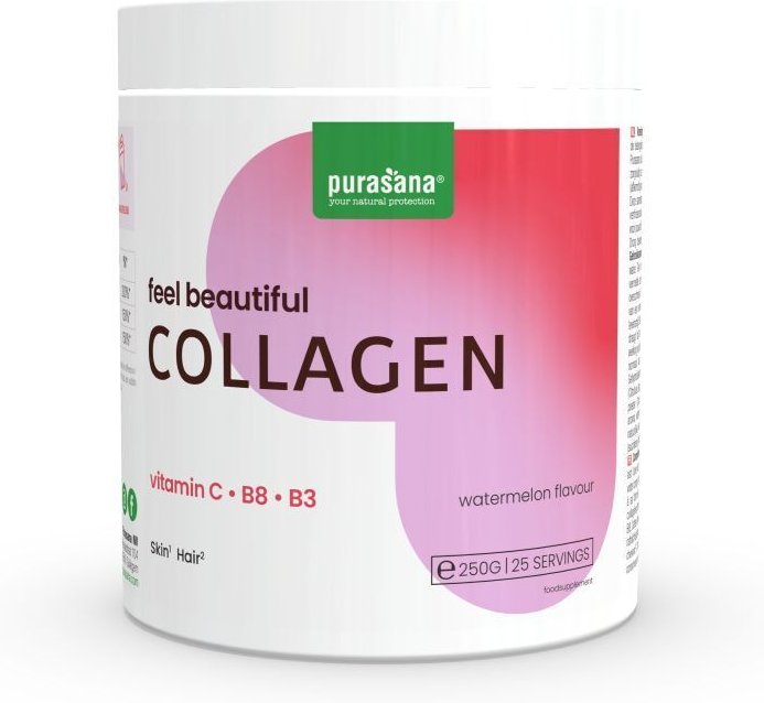Purasana Beauty Collageen Watermeloen 250 g Pulver