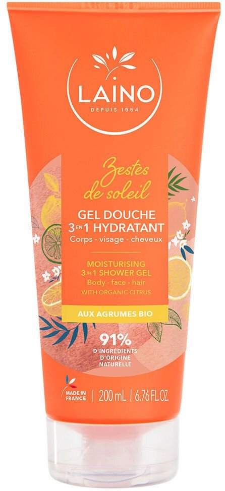 Laino GEL Douche 3 EN 1 Zestes DE Soleil - Gel douche en aux agrumes bio. tube 200 ml Duschgel