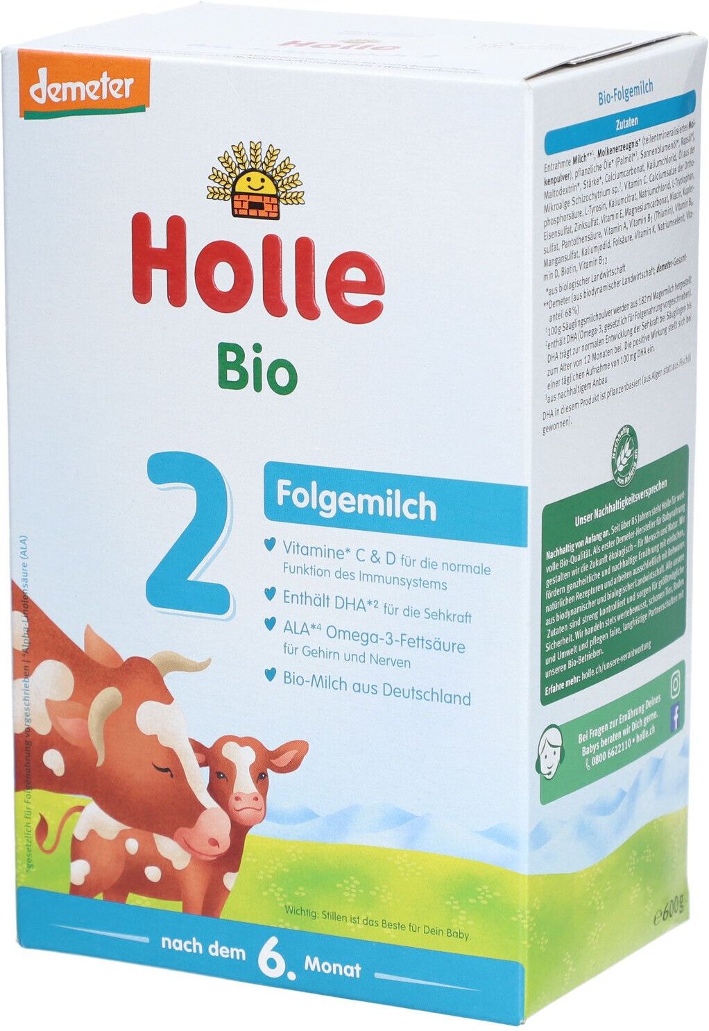 Holle Bio Säuglings Folgemilch 2 600 g Pulver