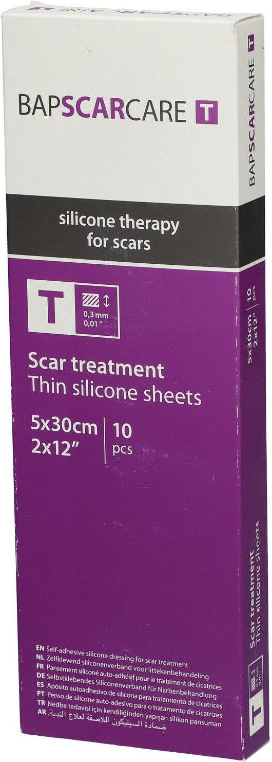 Bap Scar Care T Transparant Siliconen Littekenverband 5cm x 30cm 10 St Pflaster