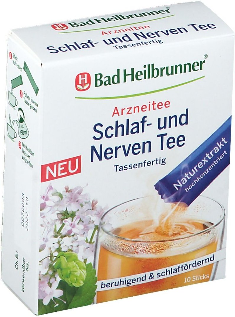 BAD Heilbrunner Schlaf- und Nerven tassenfertig 10x1 g Pulver