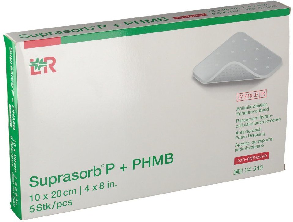 Suprasorb P+Phmb Schaumverband 10x20 cm 5 St Verband