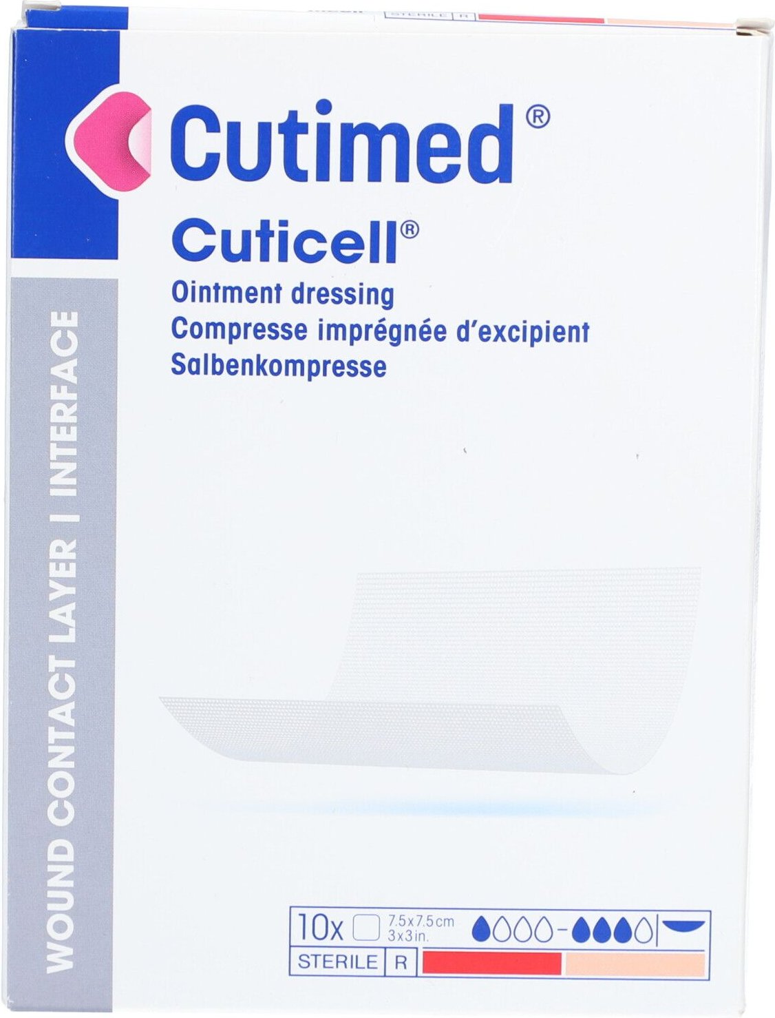 Cutimed Cuticell Salbenkompresse 7,5x7,5 cm 10 St Kompressen