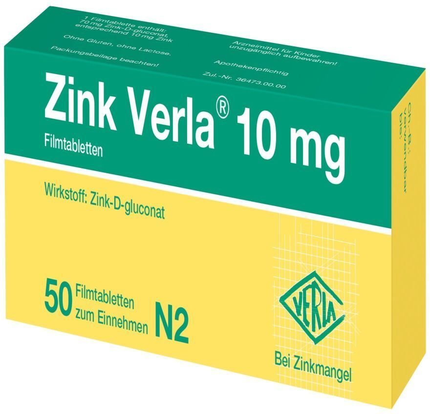 Zink Verla 10 mg Filmtabletten 50 St